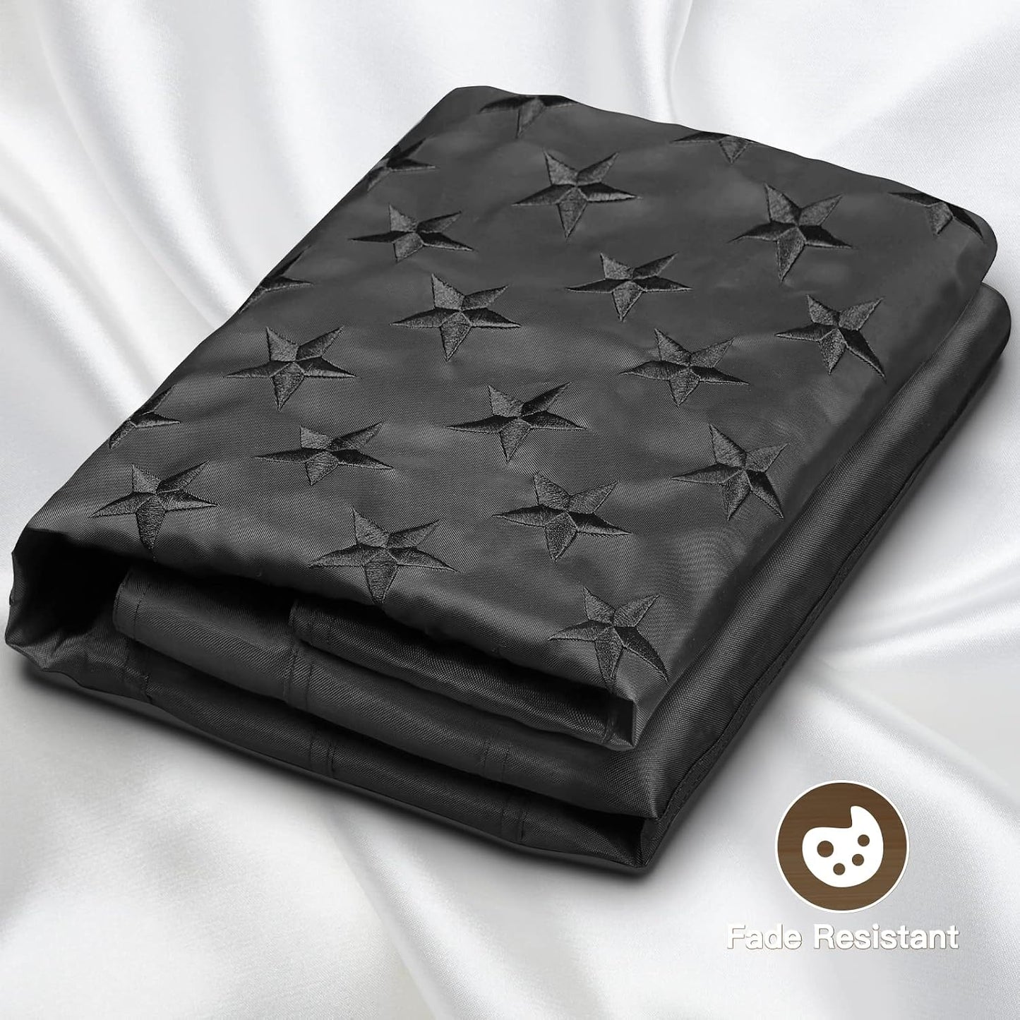 Bandera EE.UU. negra 3x5ft estrellas y rayas cosidas