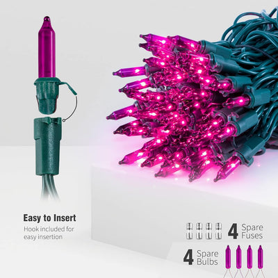 Luces Halloween moradas 50 incandescentes 13ft paquete 2