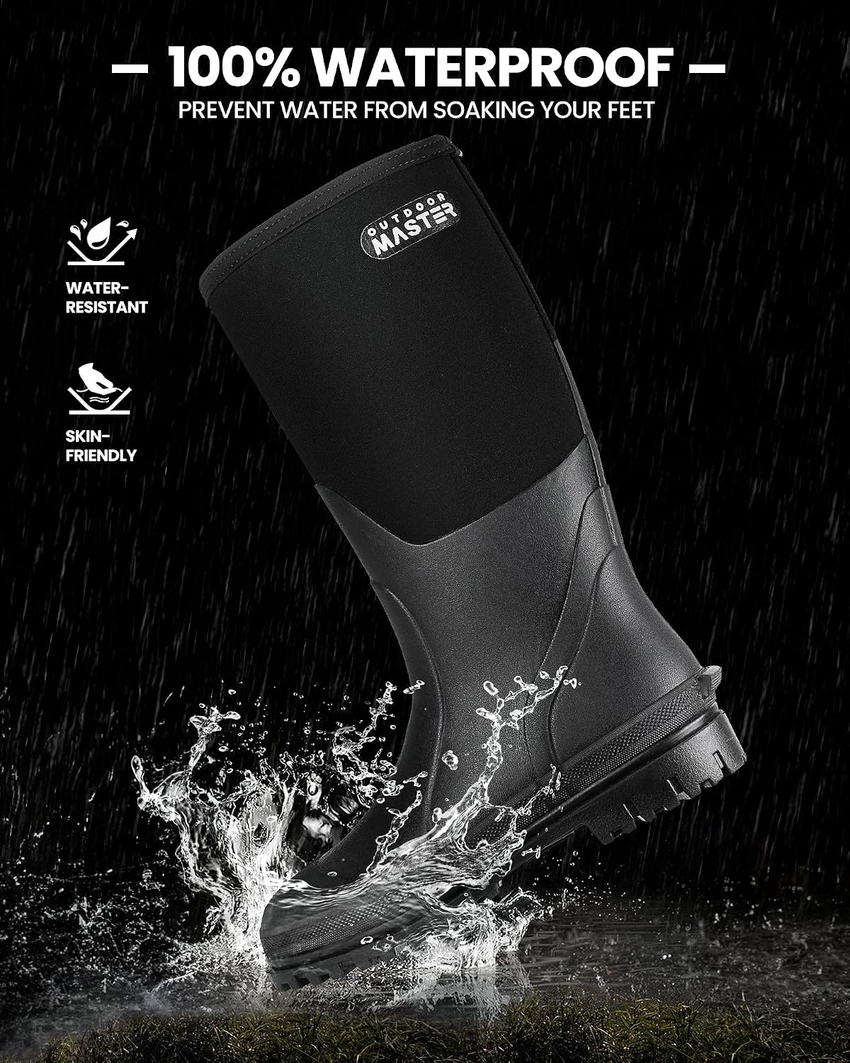 Botas de neopreno impermeables antideslizantes para hombres