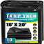 Lona negra 16x20ft polietileno 10mil UV resistente ojales