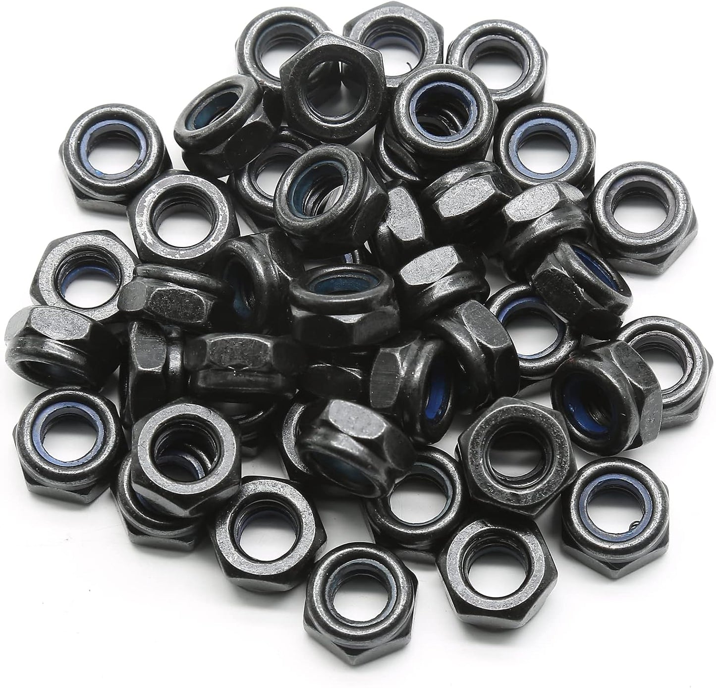 50 Tuercas Bloqueo M8 x 0.049pulg Insertadas Negro