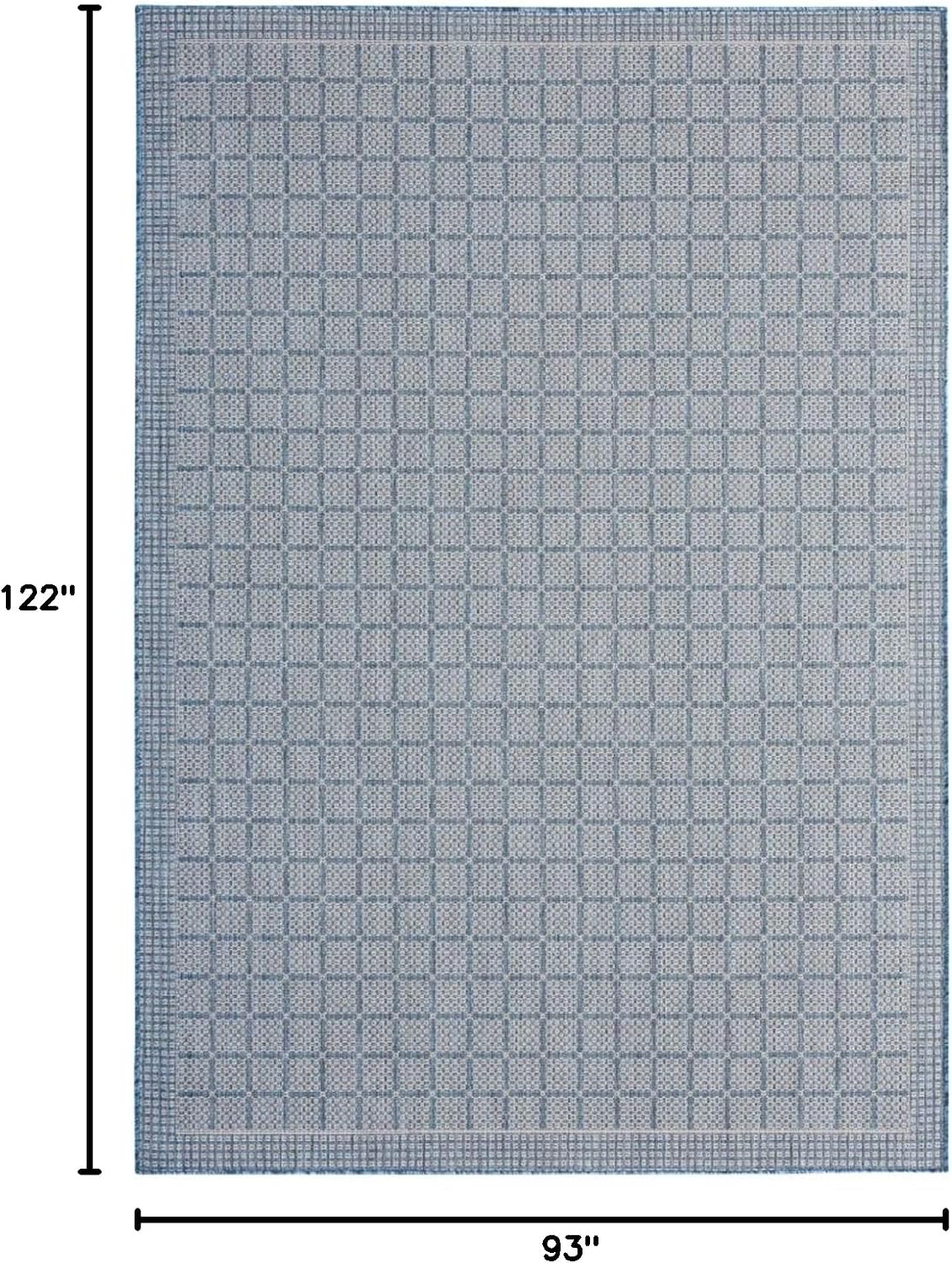 Alfombra geométrica Luna 7.9x10.2ft interiores exteriores