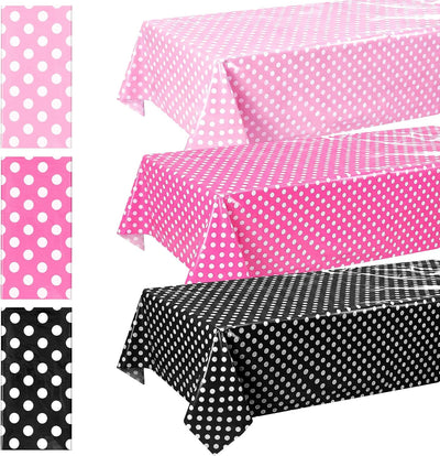 Mantel ratón rosa 3pzas 54x108pulg funda mesa lunares