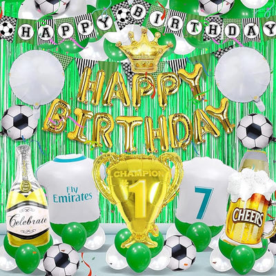 Kit arco globos verdes para fiesta fútbol niños