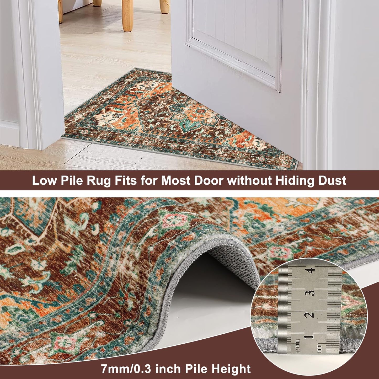 Tapete pasillo lavable 2'3"x14' antiderrap estilo bohemio