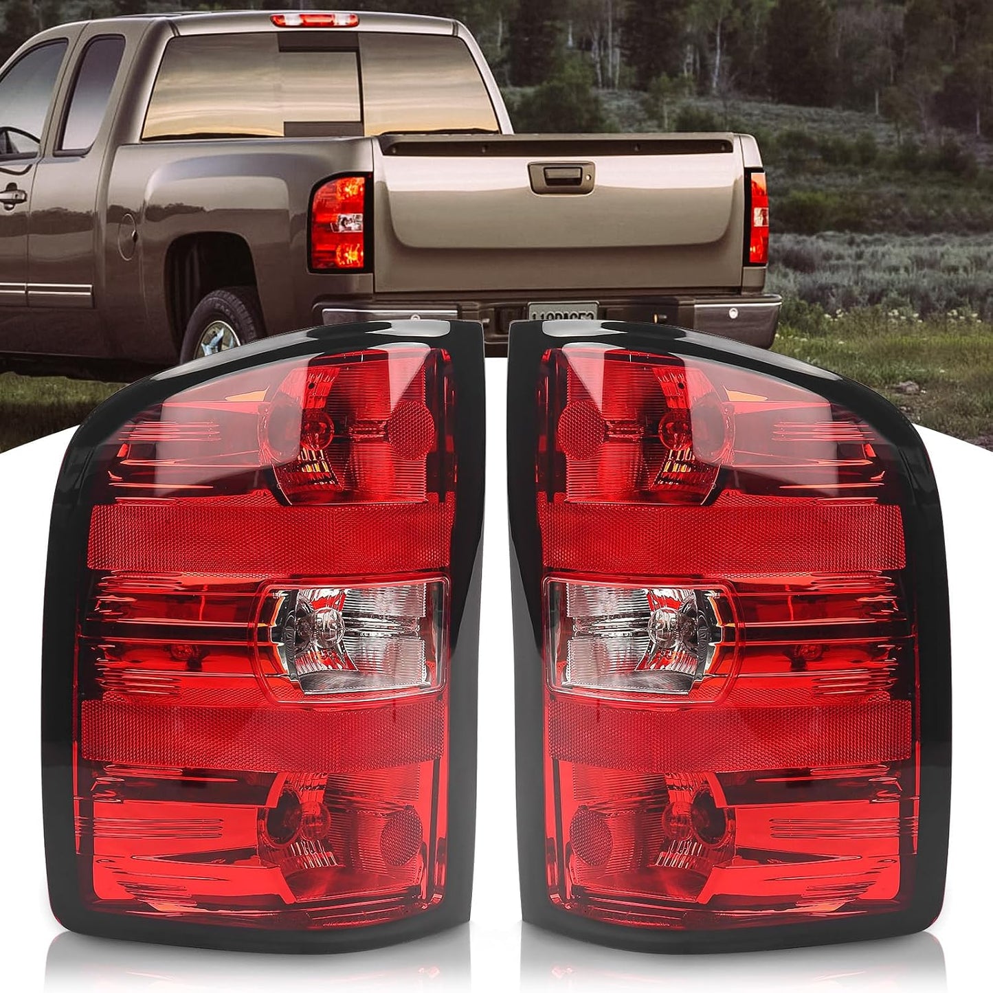 Luz trasera Chevy Silverado 07-13 kit freno borde negro