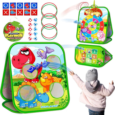 Set bolsas frijoles dinosaurio plegable para niños