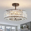 Lámpara techo cristal 4 luces bronce aceitado estilo granja