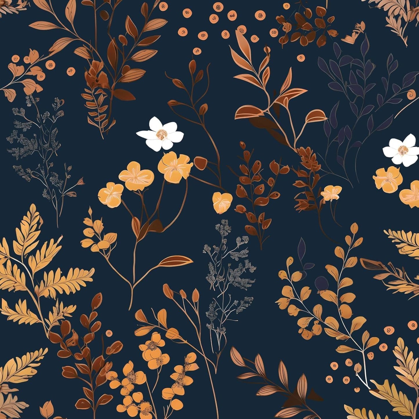 Papel tapiz floral azul oscuro autoadhesivo para gabinetes