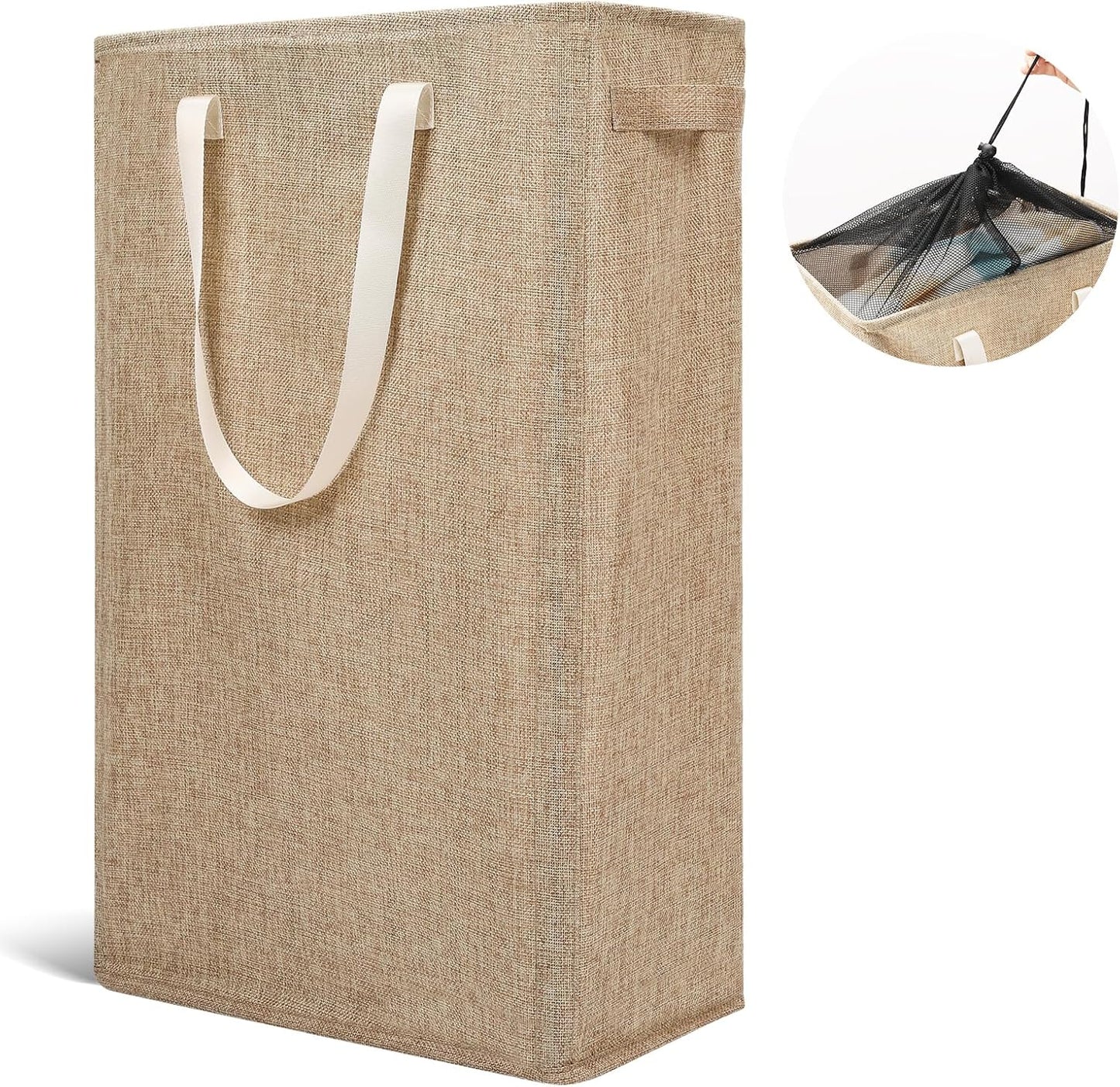 Cesta lavandería delgada plegable 45l caqui claro