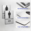 Letreros baño aluminio cepillado ADA 9x6pulg plateado set2