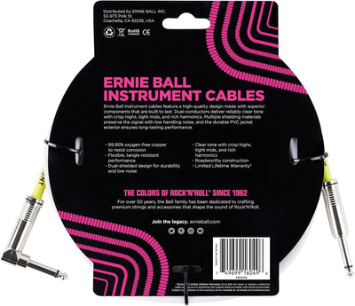 Cable instrumento recto/angular 10ft blanco