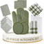 Set 20 toallas cocina algodón soportes ollas verde