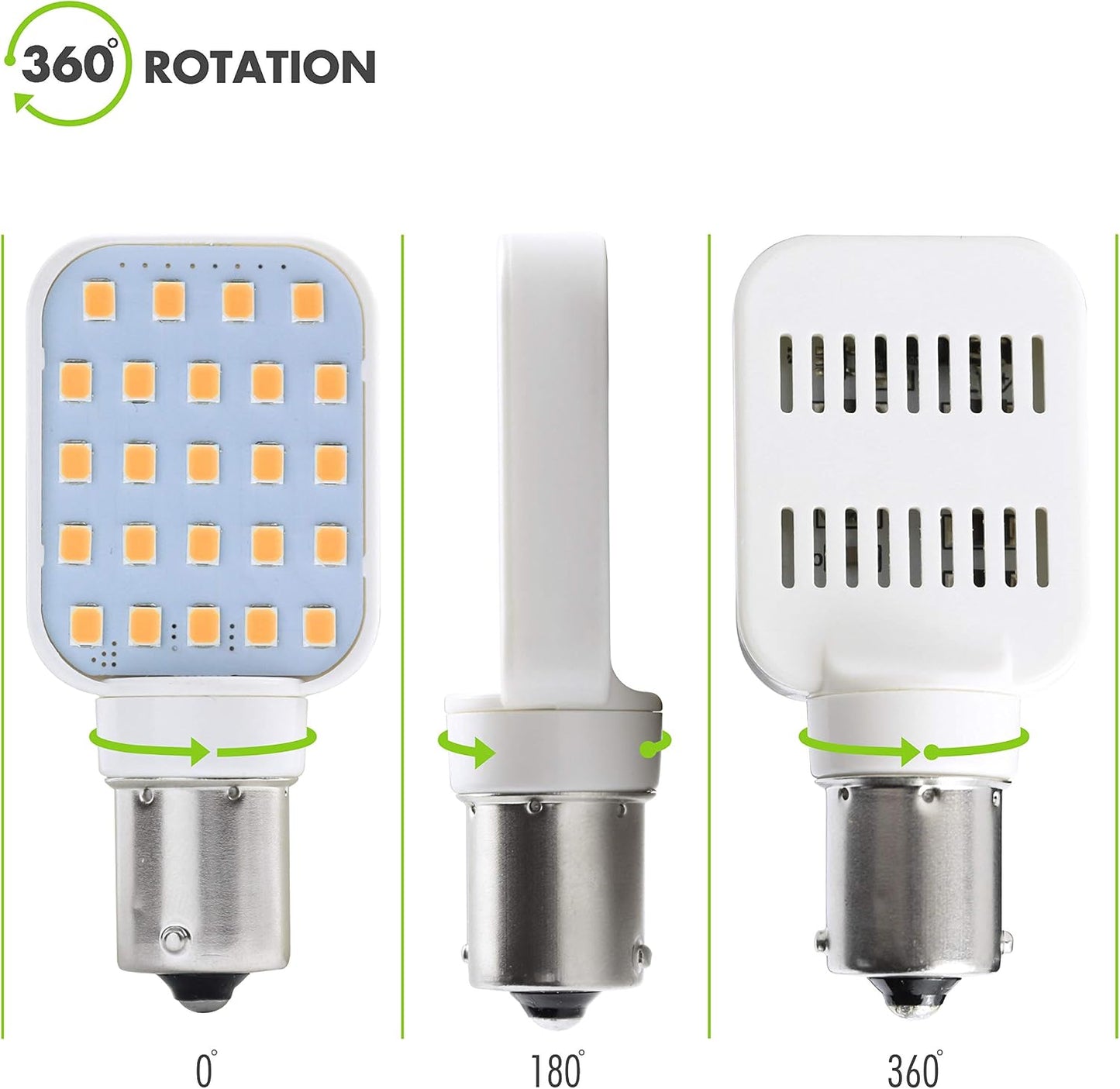 2 Bombillas LED Giratorias 312lm 10-30V BA15S Blanco Cálido