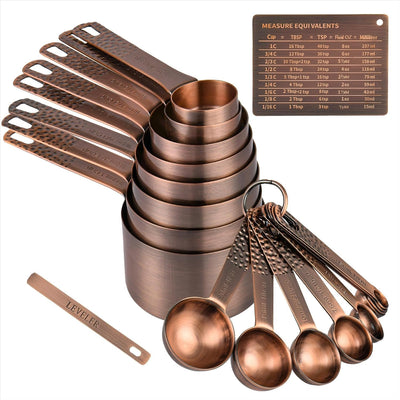 Juego tazas y cucharas medidoras acero inox