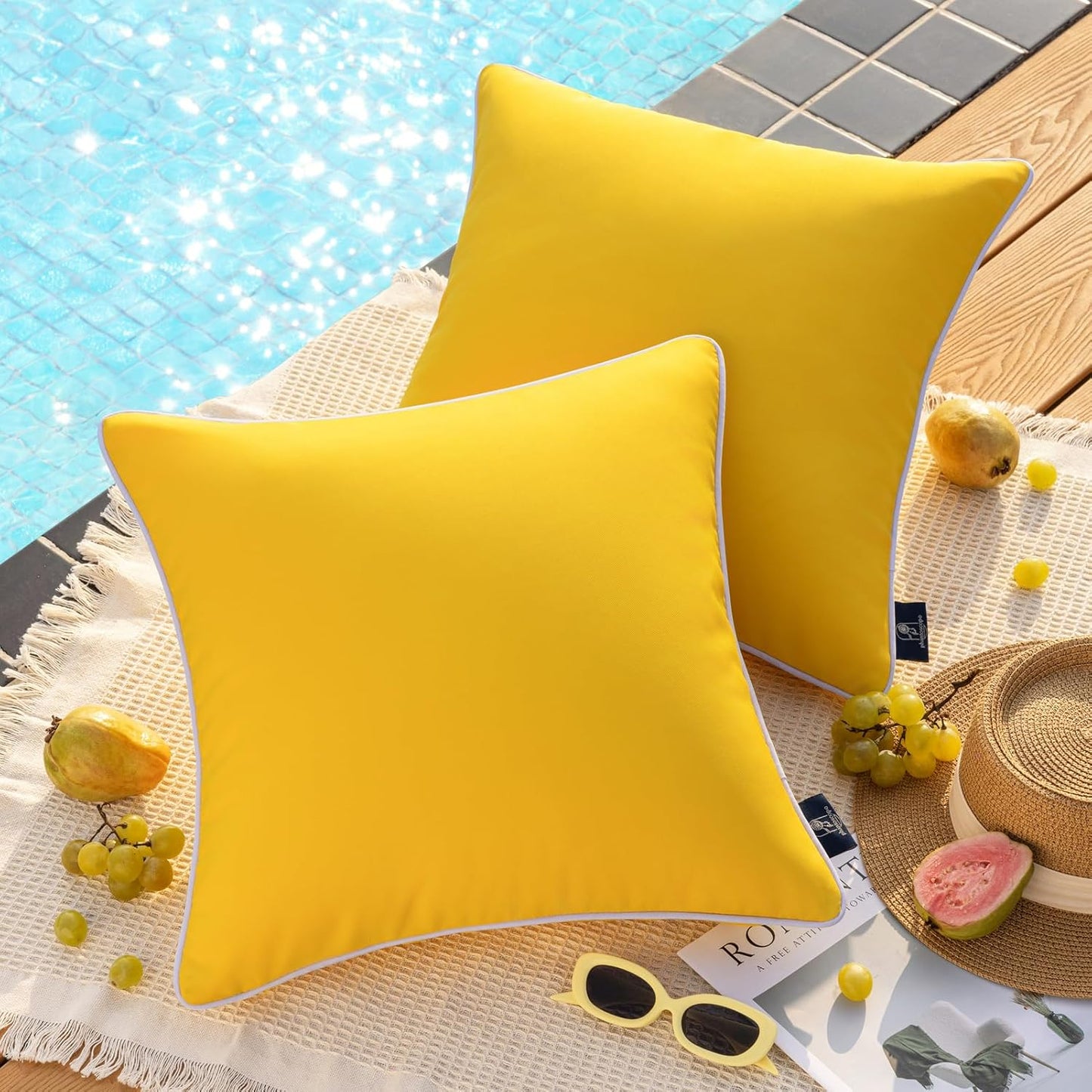 2 Pzas Fundas Almohada Cuadradas Impermeables 18x18"