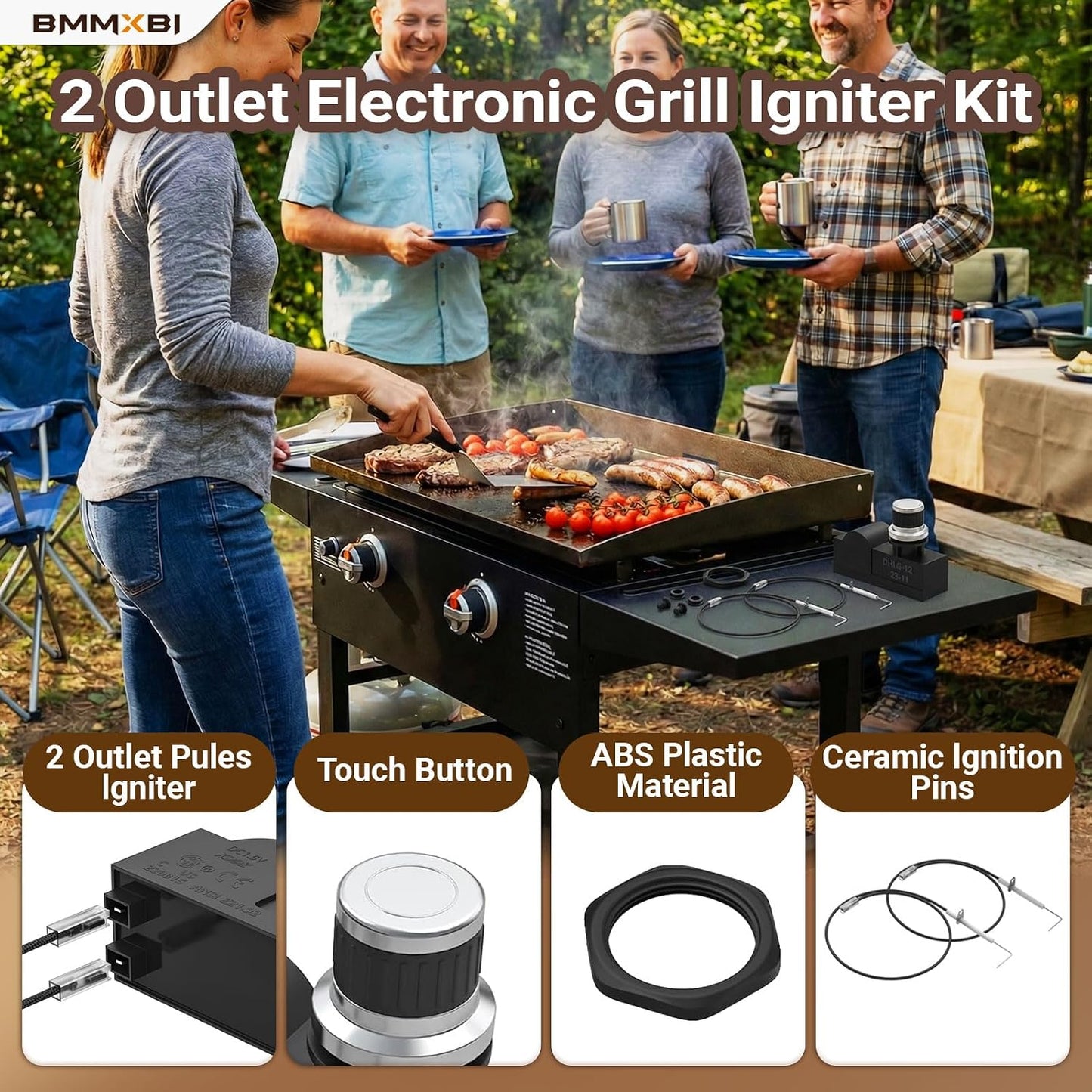Kit encendedor eléctrico 2 salidas para plancha 28pulg