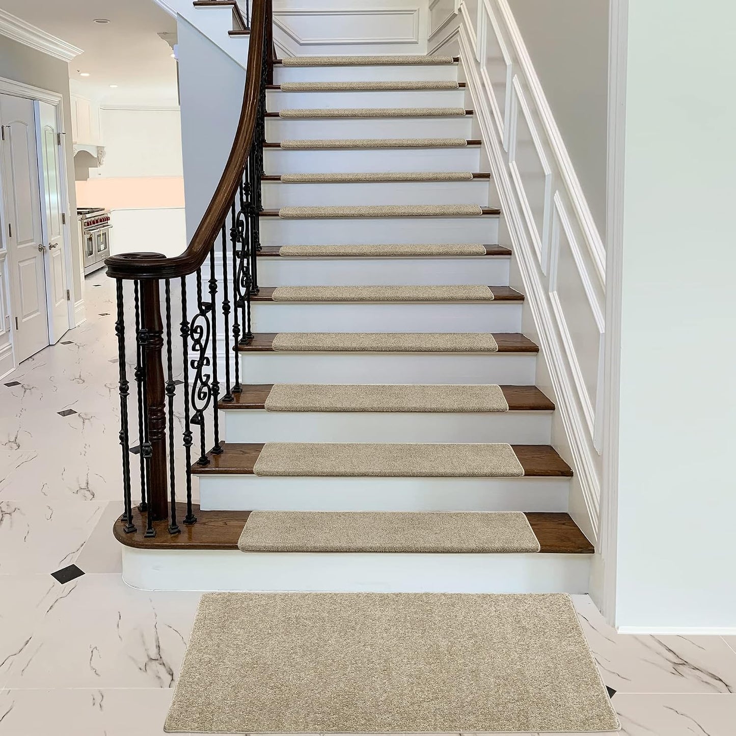 Set peldaños alfombra antiderrap escaleras