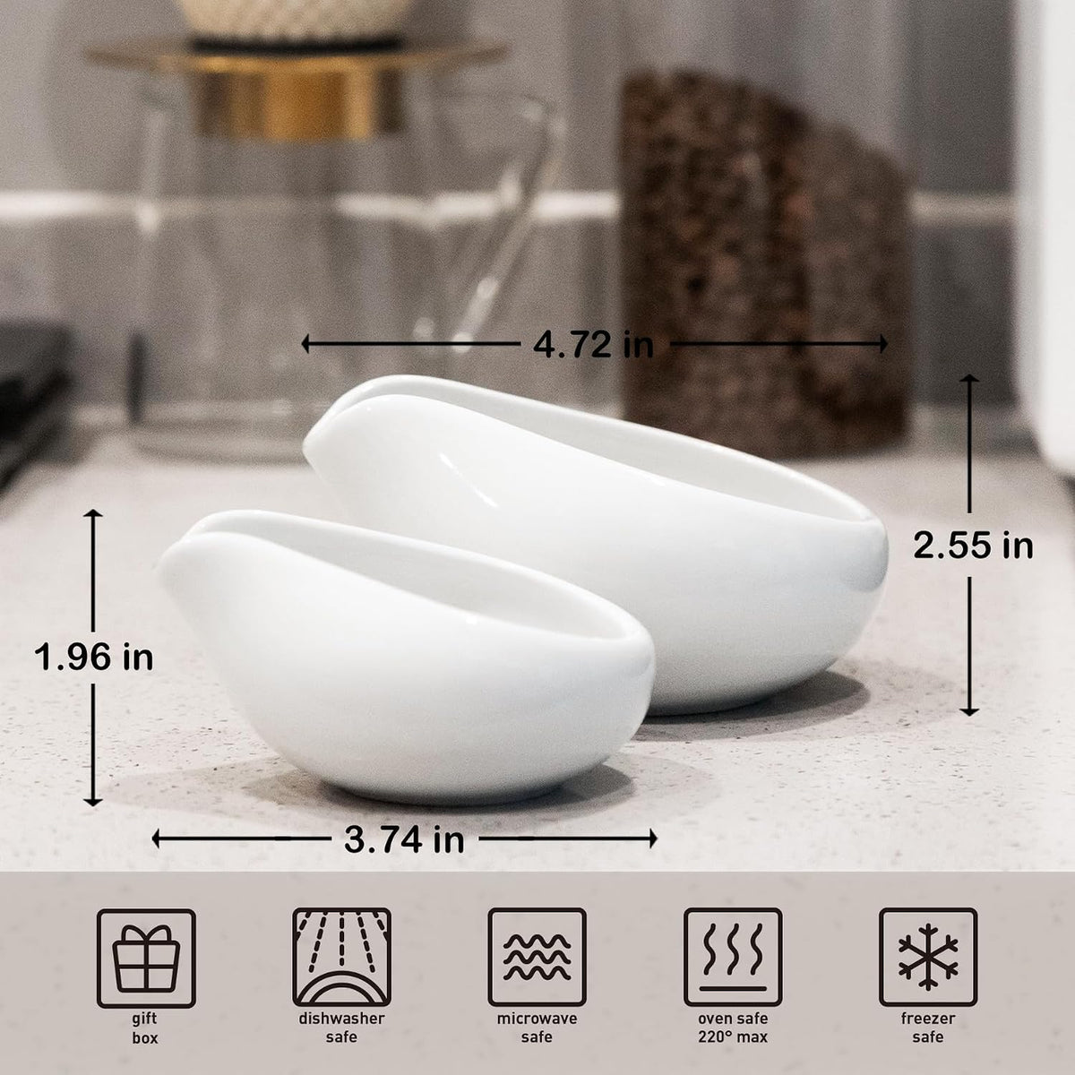 Pack 2 Tazas Dosificación Café 30g-60g Blanco