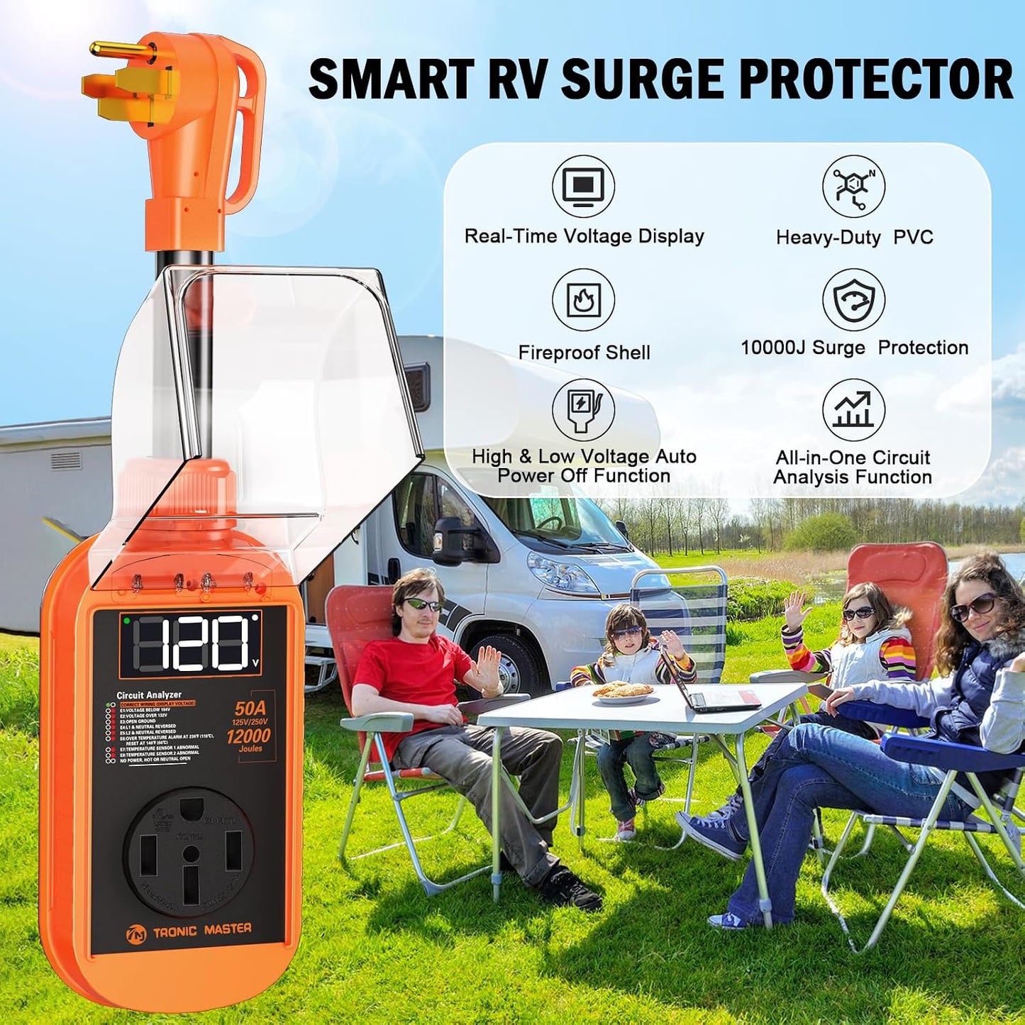 Protector sobretensiones RV 50A 12000J LED certificado