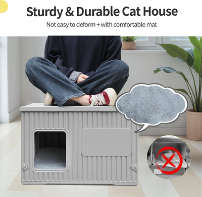 Casa para gatos al aire libre plástico suave gris
