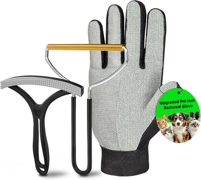 Juego 3 herramientas depilación mascotas guante rastrillo
