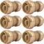 Acoplamiento reductor 1/4x1/2" latón 6 Pzas