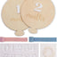 Juego tarjetas hitos globos aerostáticos madera letrero bebé