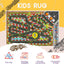 Alfombra de carreras para niños con mapa de carreteras