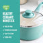Cacerola vidrio tapa cerámica 2.5qt sin PFAS turquesa