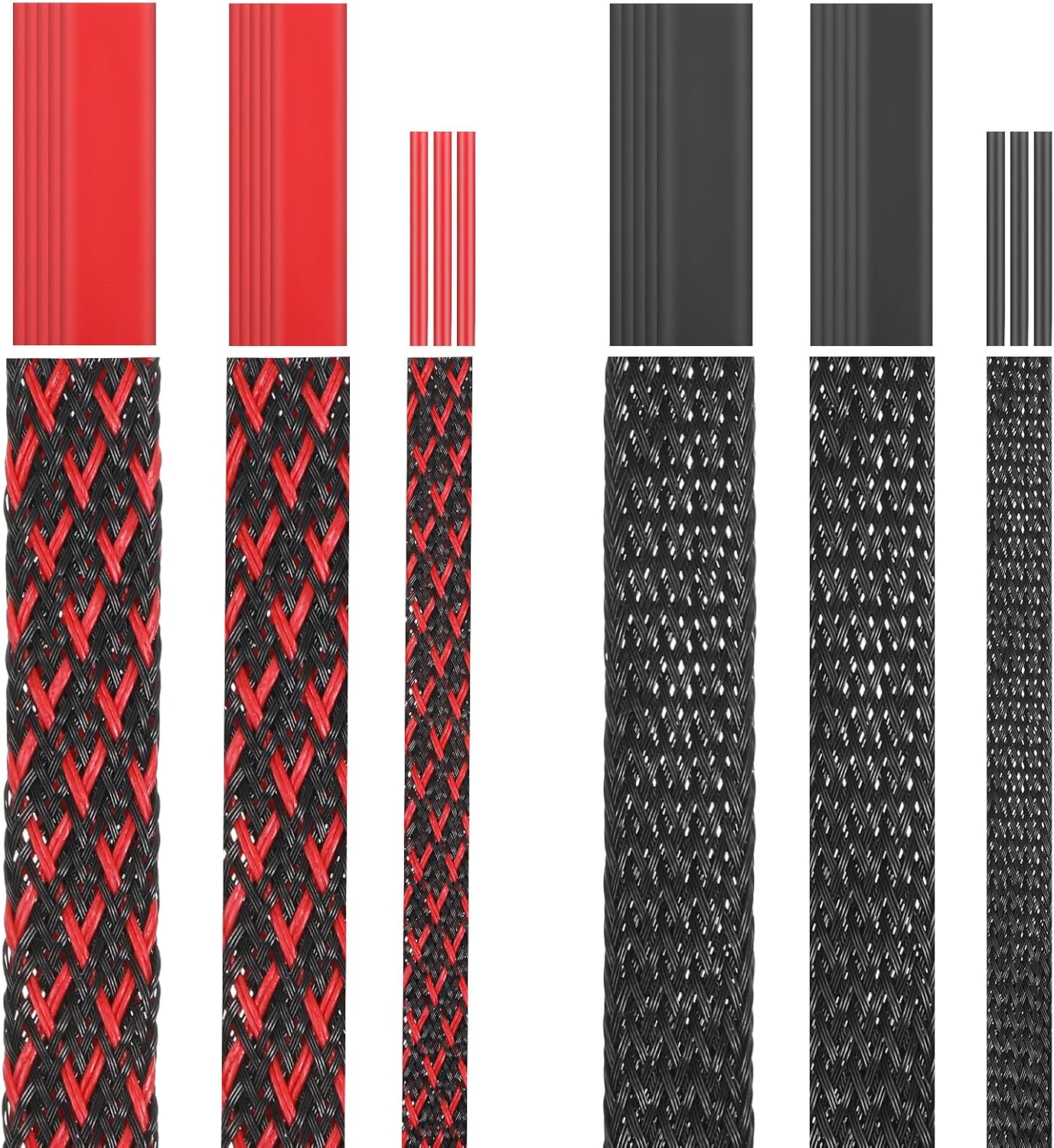 6 Rollos Telar Alambre Trenzado 96ft con Tubos Termorretráctiles