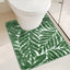 Tapete baño forma U verde oscuro 24x20 antideslizante absorbente