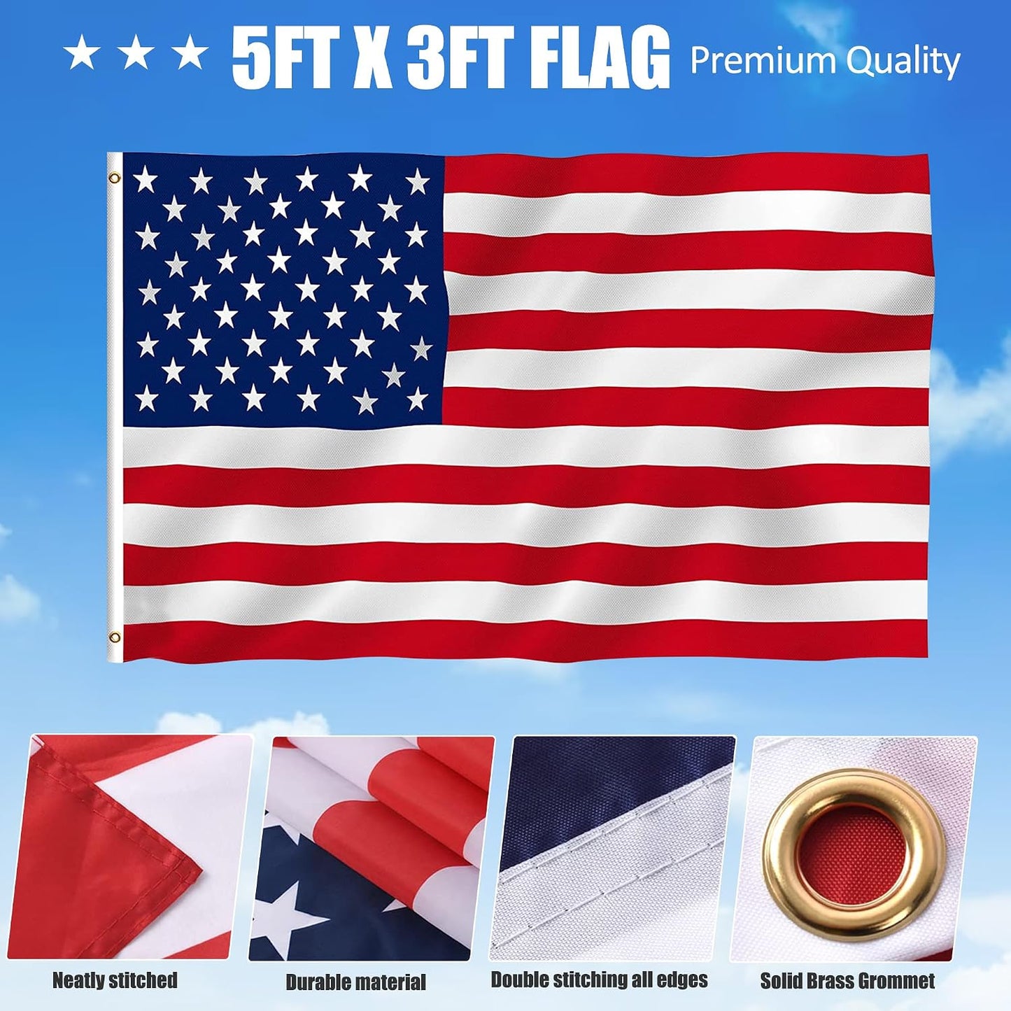 Mástil bandera exterior seccional 13-20ft con 3x5