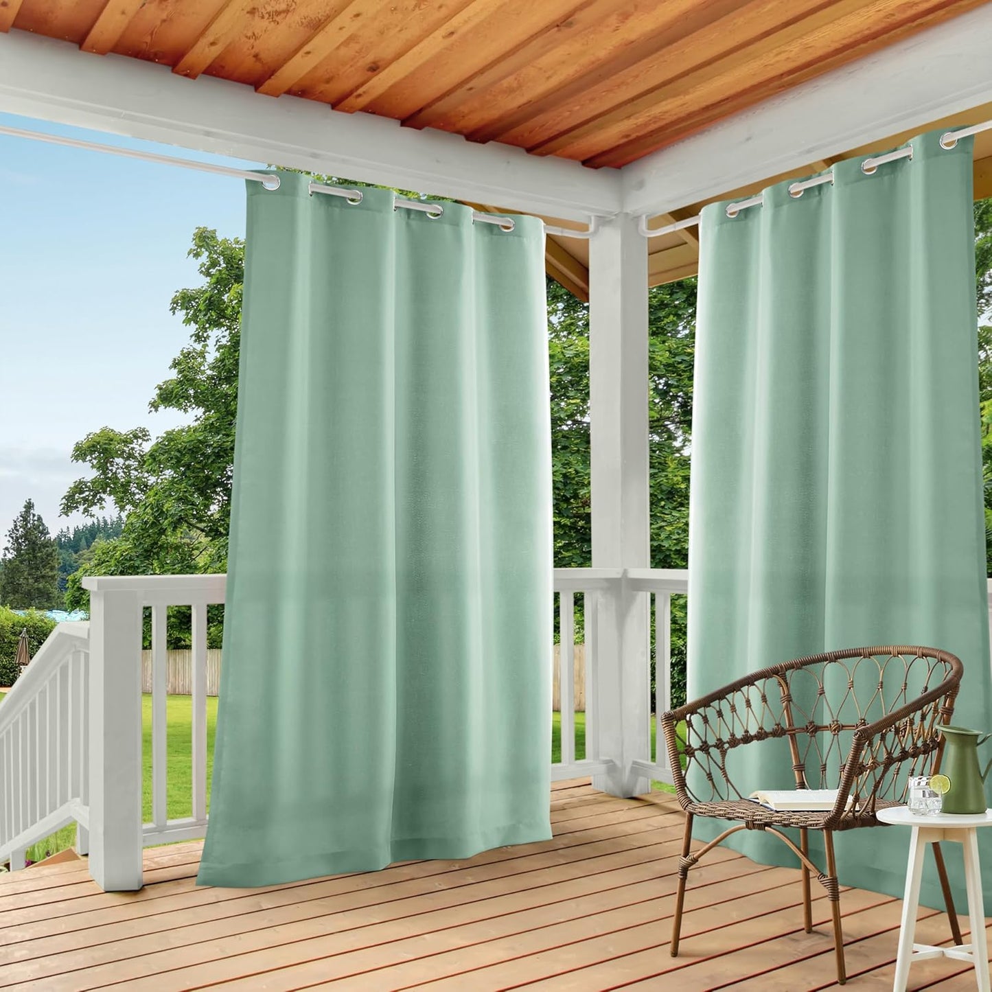 Cortinas cabaña tela pesada 54x120 pulg set 2 pzas