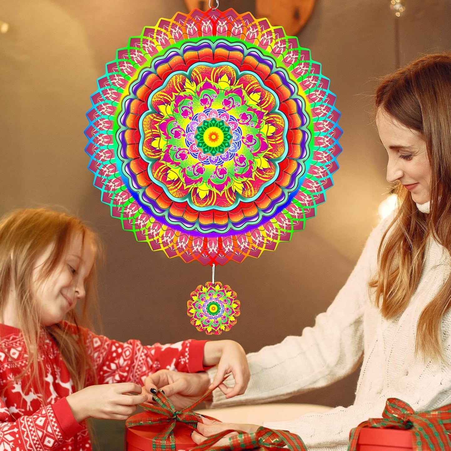 Molinillo viento mandala 12" decoración jardín