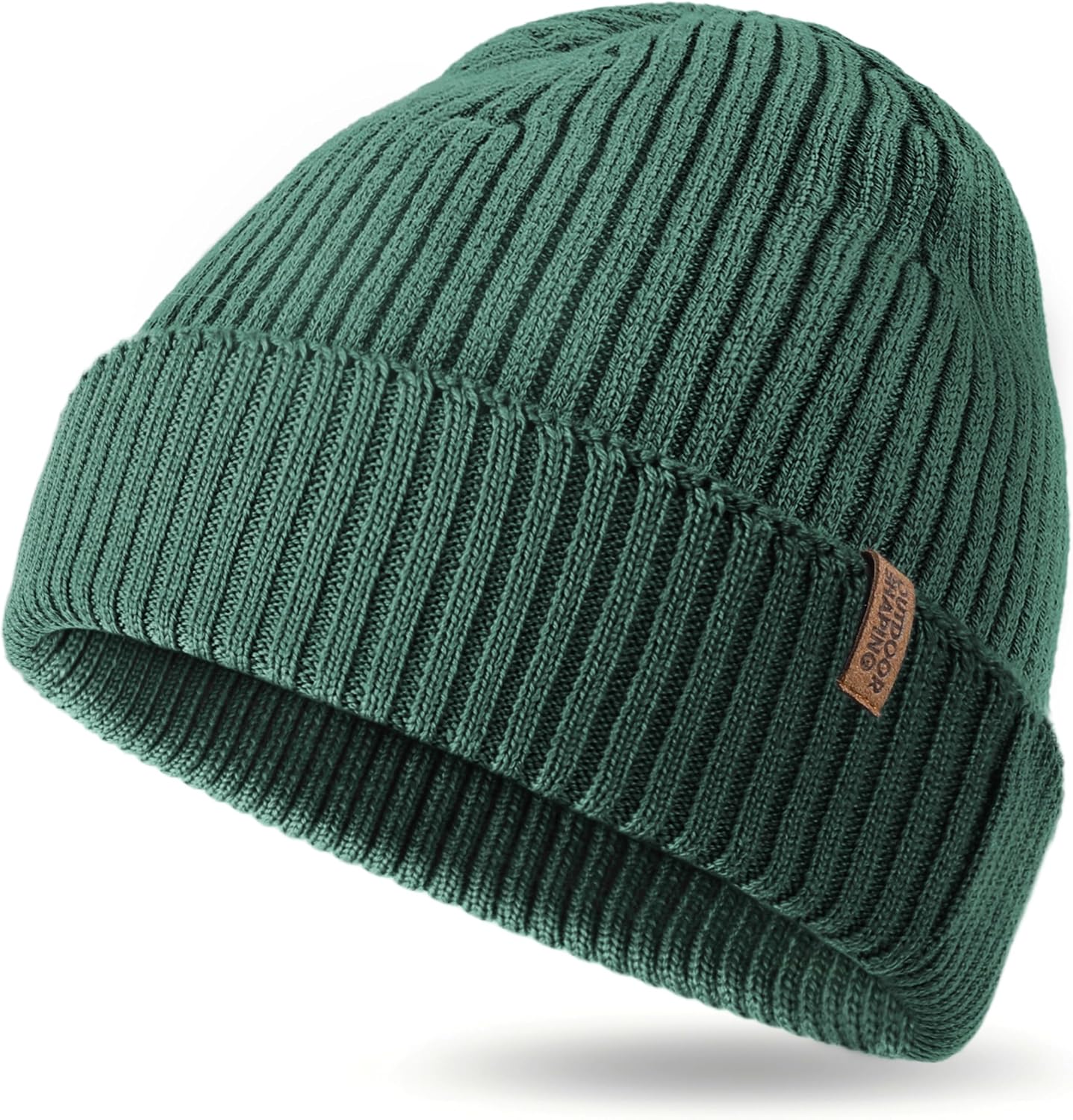Gorro lana merino unisex punto liso puños suave cálido