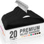 Perchas terciopelo y fieltro antideslizantes pack 20 negro