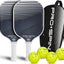 Set 2 palas pickleball fibra carbono con bolsa y bolas