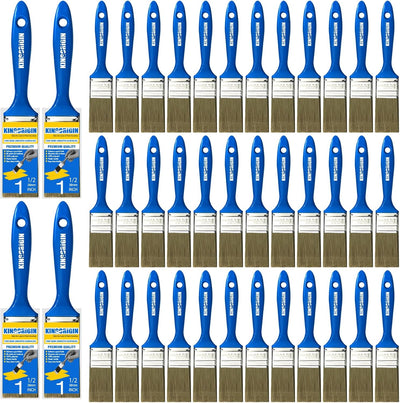 Set 40 Pinceles Planos 1.5pulg para Paredes y Pintura