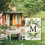 Bandera floral jardín doble cara letra M 12x18pulg