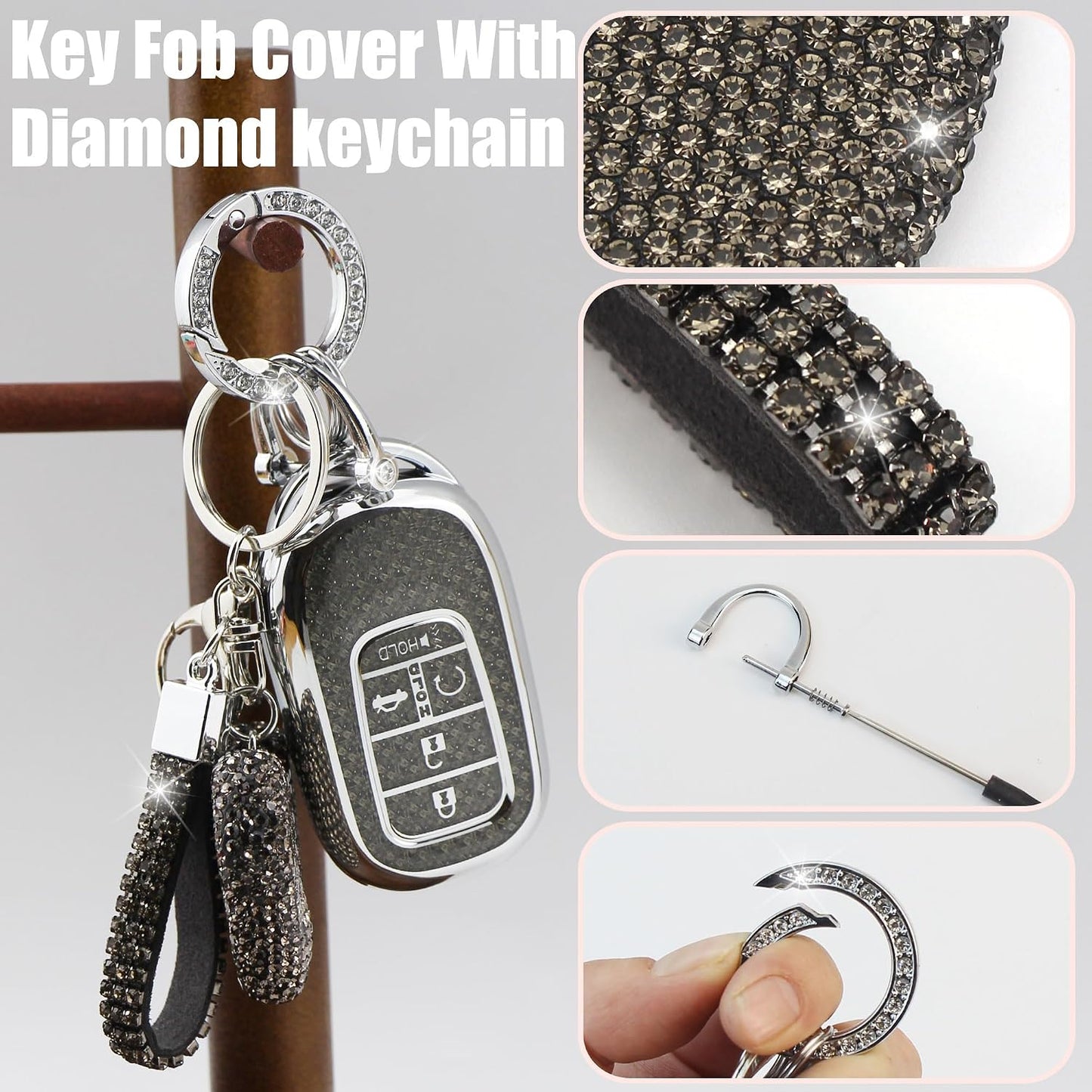 Funda llavero diamante para coche Honda 2023-24 con 5