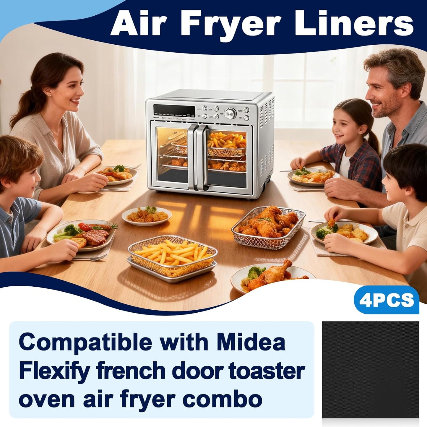 4 Pzas Fundas Freidora Aire Comp Midea Flexify