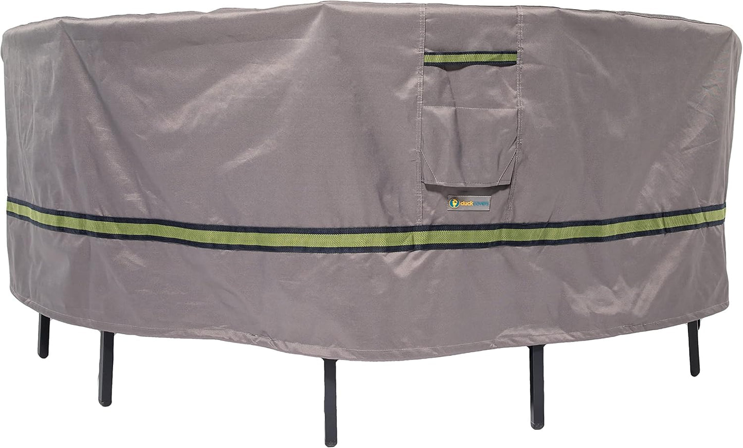 Mesa redonda impermeable 108" con funda silla al aire libre