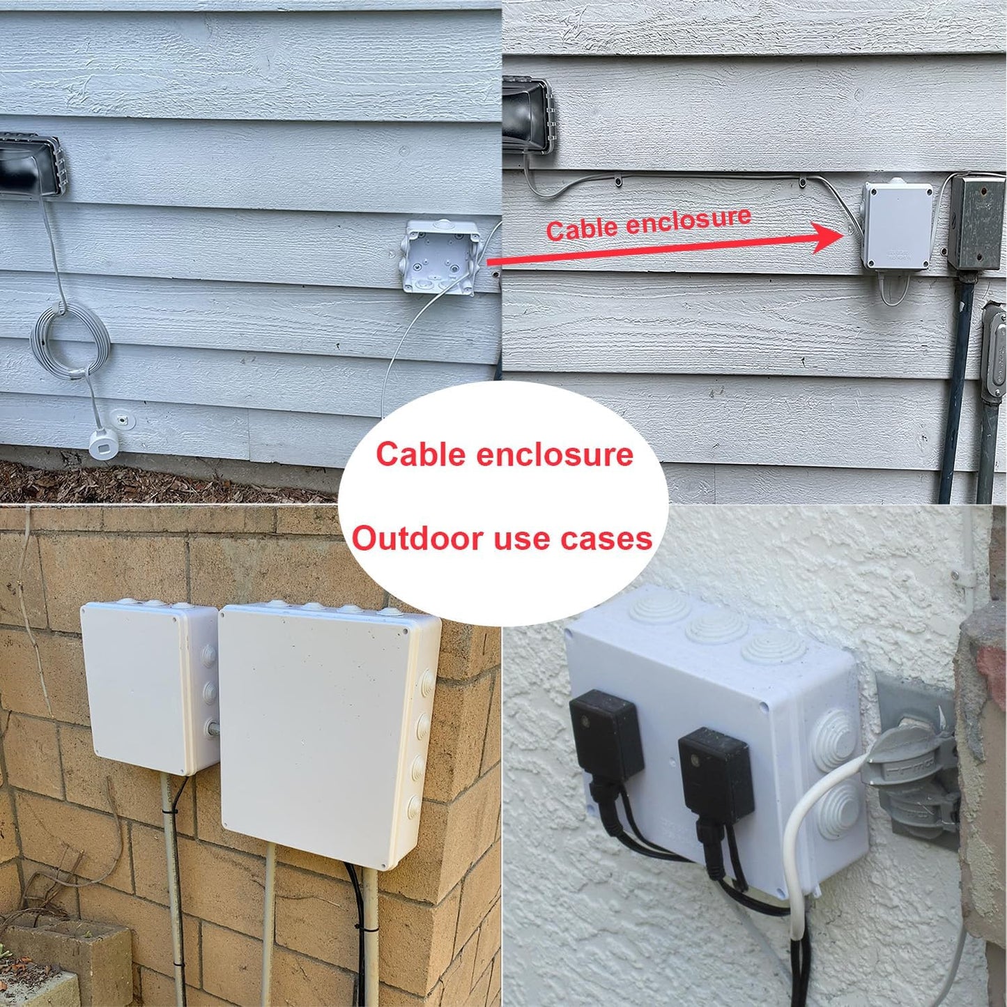 Caja conexiones eléctricas IP65 plástico ABS blanco 7.9x3.9x2.8pulg