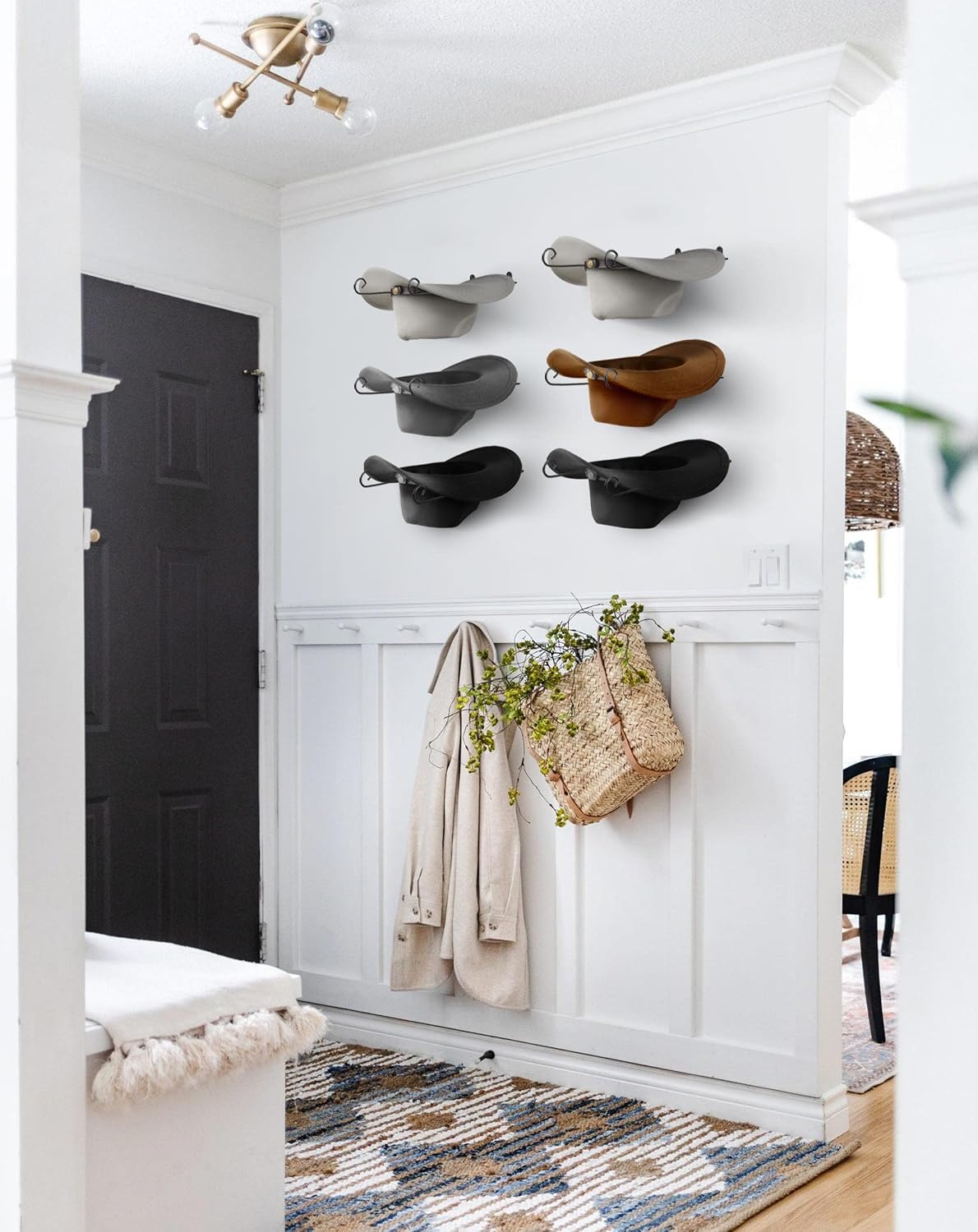 Perchero sombrero vaquero 6 pzas ajustable para pared