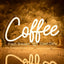 Letrero neón café luz LED blanco cálido