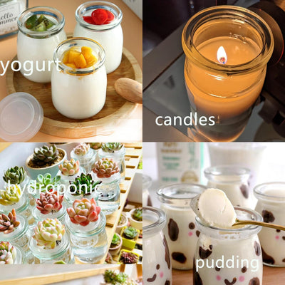 60 Tarros Vidrio 3.4oz con Tapas para Pudín Velas Yogur