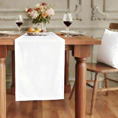 Camino de mesa blanco 90 pulgadas decorativo impermeable lavable reutilizable