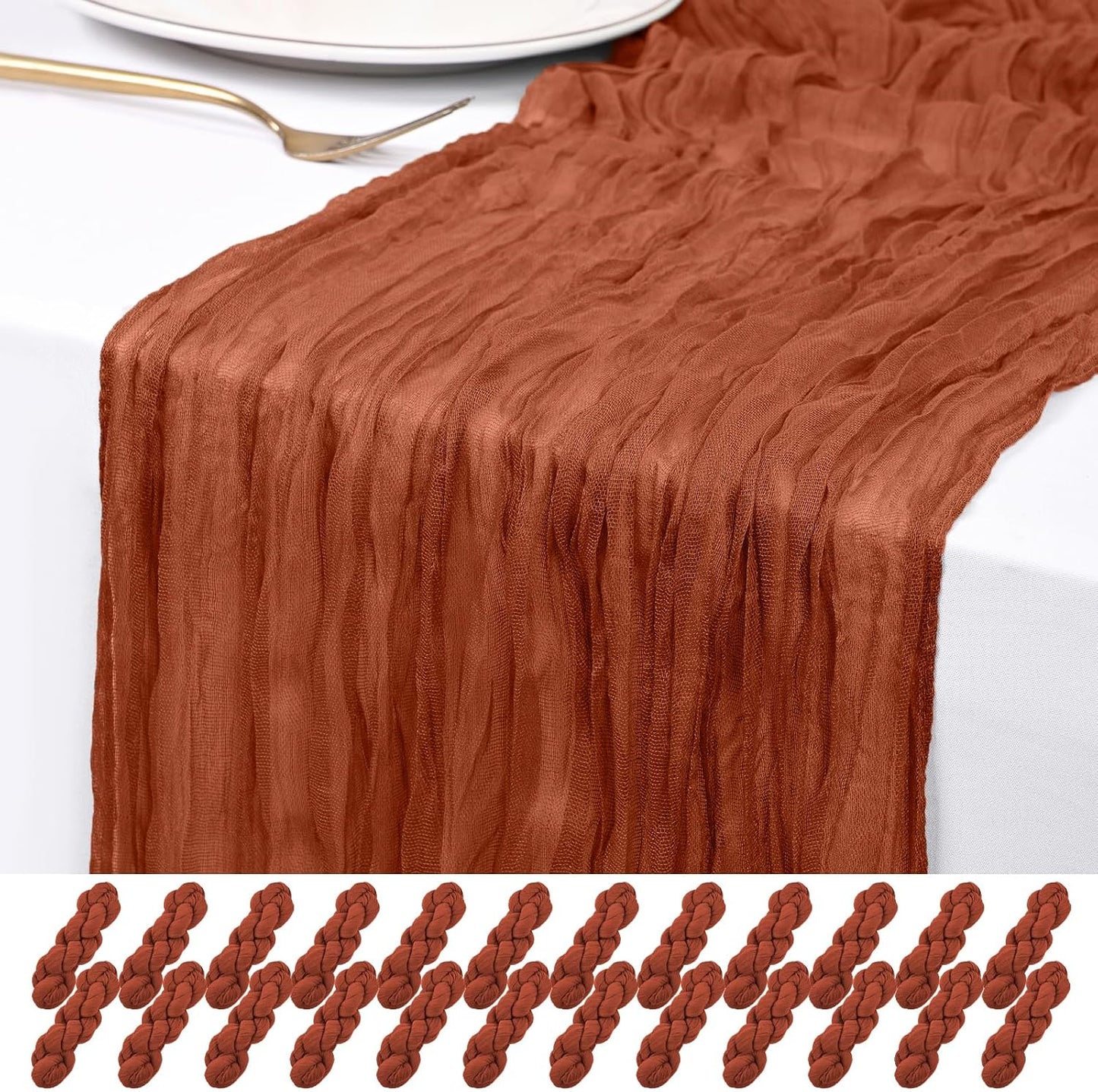 24 Caminos Mesa Gasas Terracota 10ft para Boda Fiesta