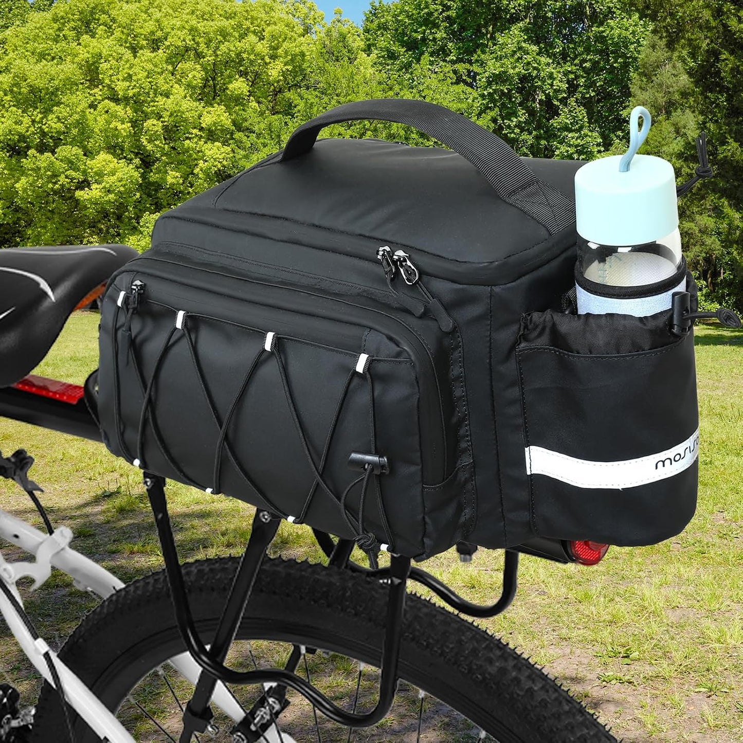 Bolsa portabicicletas 10L impermeable con 2 bolsillos laterales